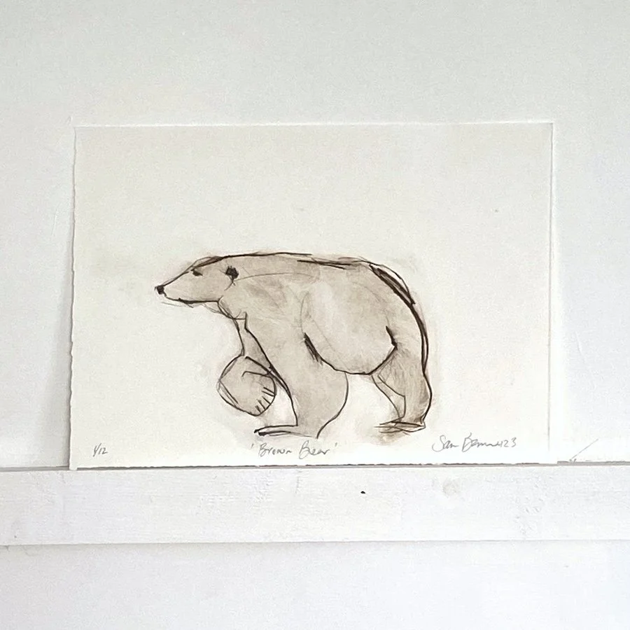 BROWN BEAR'. Original Drypoint Drawing — Samantha Barnes